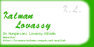 kalman lovassy business card