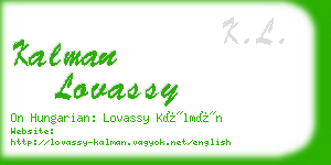 kalman lovassy business card